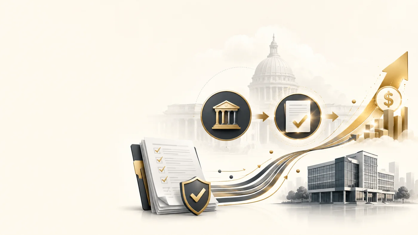 Ilustração de análise empresarial, documentos, indicadores e resultado financeiro